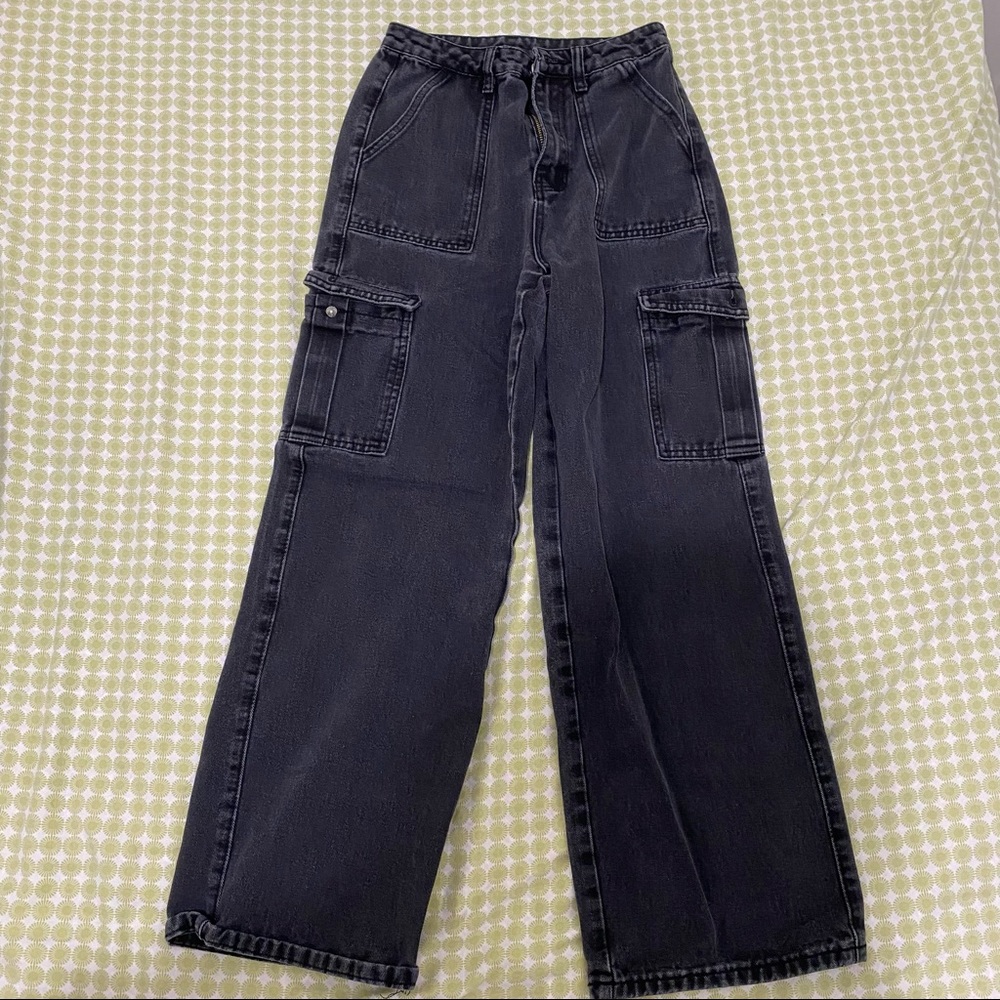 black cargo jeans